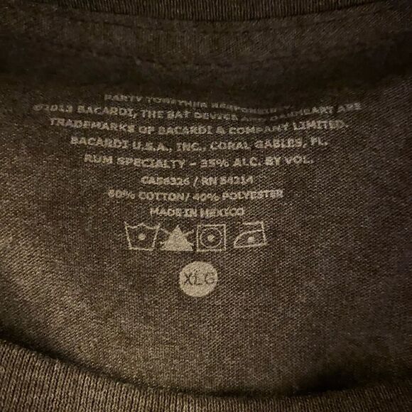 Bacardi Mens size XL Grey Official Logo Short sleeve Shirt - Picture 4 of 4